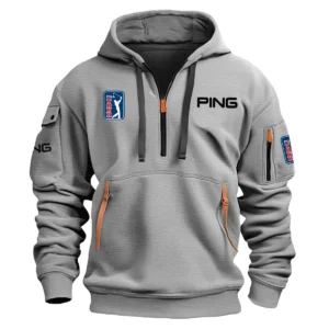 Ping PGA Tour Champions Exclusive Logo Fashion Hoodie Half Zipper HOPGA261124A01PIHHZ - Gray