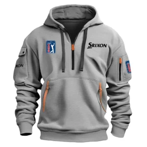 Srixon PGA Tour Champions Exclusive Logo Fashion Hoodie Half Zipper HOPGA261124A01SRHHZ - Gray