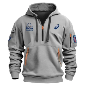 Special Release Asics 2025 PGA Championship Exclusive Logo Fashion Hoodie Half Zipper HOPGC041124A1ASHHZ - Gray