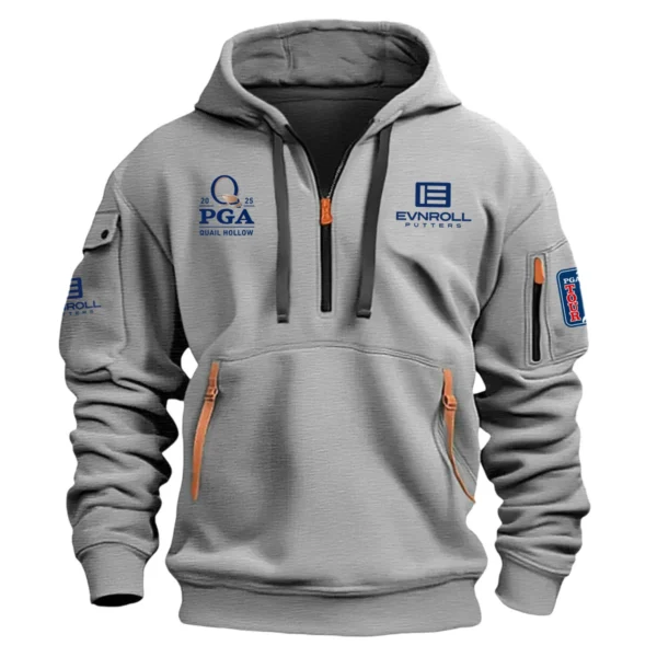 Special Release Evnroll Putters 2025 PGA Championship Exclusive Logo Fashion Hoodie Half Zipper HOPGC041124A1EPHHZ - Gray