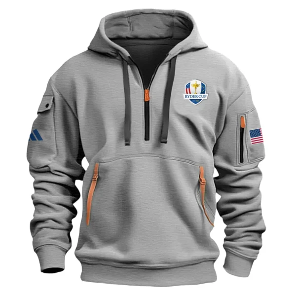 Adidas Ryder Cup Exclusive Logo Fashion Hoodie Half Zipper HORC171224A01ADHHZ - Gray