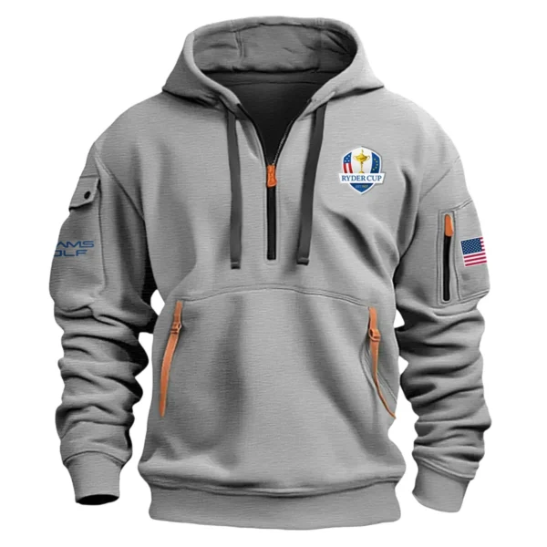 Adams Golf Ryder Cup Exclusive Logo Fashion Hoodie Half Zipper HORC171224A01AGHHZ - Gray