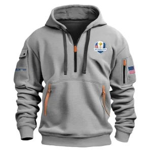 Cobra Golf Ryder Cup Exclusive Logo Fashion Hoodie Half Zipper HORC171224A01CBHHZ - Gray