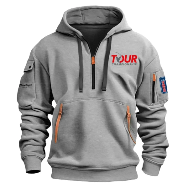 Cleveland Golf TOUR Championship Exclusive Logo Fashion Hoodie Half Zipper HOTC171224A01CLHHZ - Gray