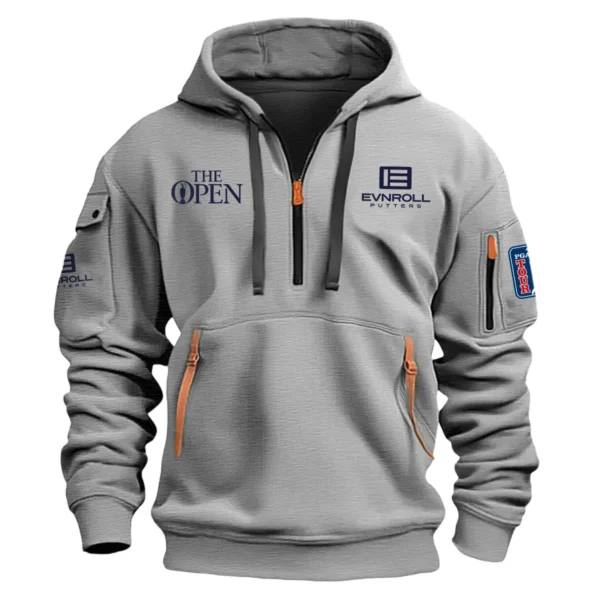 Special Release Evnroll Putters The Open Championship Exclusive Logo Fashion Hoodie Half Zipper HOTOP041124A1EPHHZ - Gray