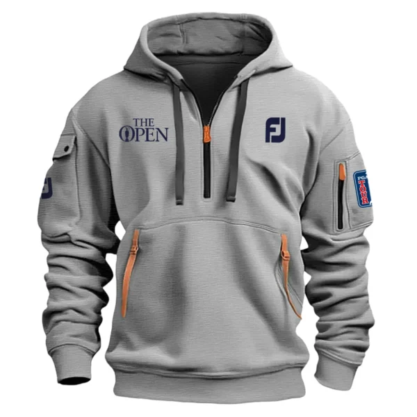 Special Release FootJoy The Open Championship Exclusive Logo Fashion Hoodie Half Zipper HOTOP041124A1FJHHZ - Gray