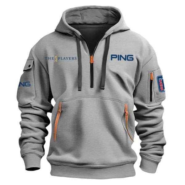 Ping The Players Championship Exclusive Logo Fashion Hoodie Half Zipper HOTPS101224A01PIHHZ - Gray