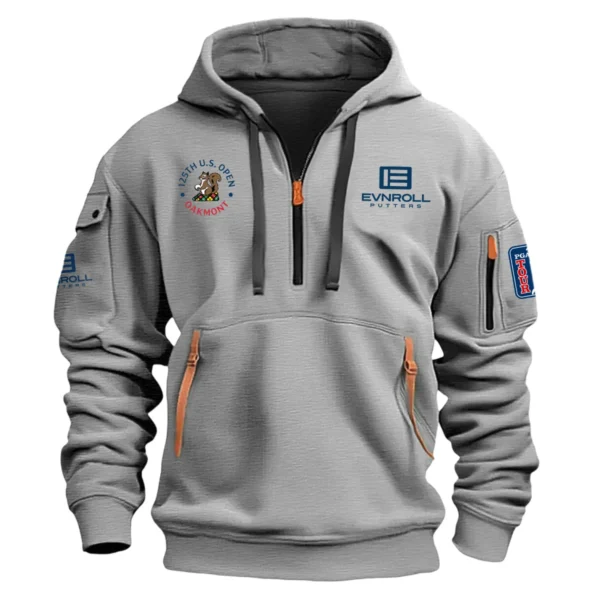 Special Release Evnroll Putters 125th U.S. Open Exclusive Logo Fashion Hoodie Half Zipper HOUSG041124A1EPHHZ - Gray