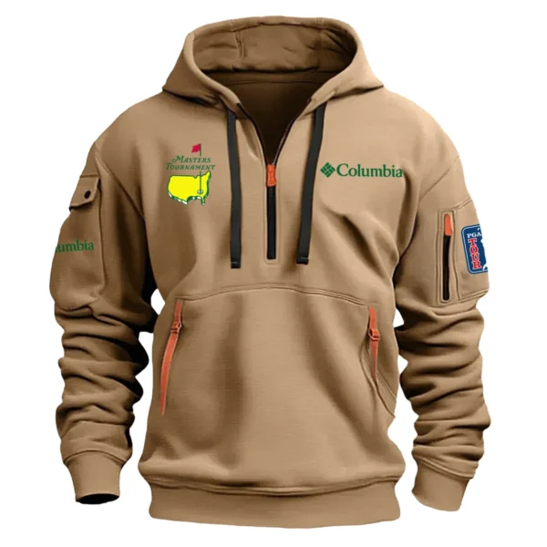 Special Release Columbia Masters Tournament Exclusive Logo Fashion Hoodie Half Zipper HOMT041124A1COLHHZ - Khaki