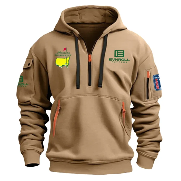 Special Release Evnroll Putters Masters Tournament Exclusive Logo Fashion Hoodie Half Zipper HOMT041124A1EPHHZ - Khaki