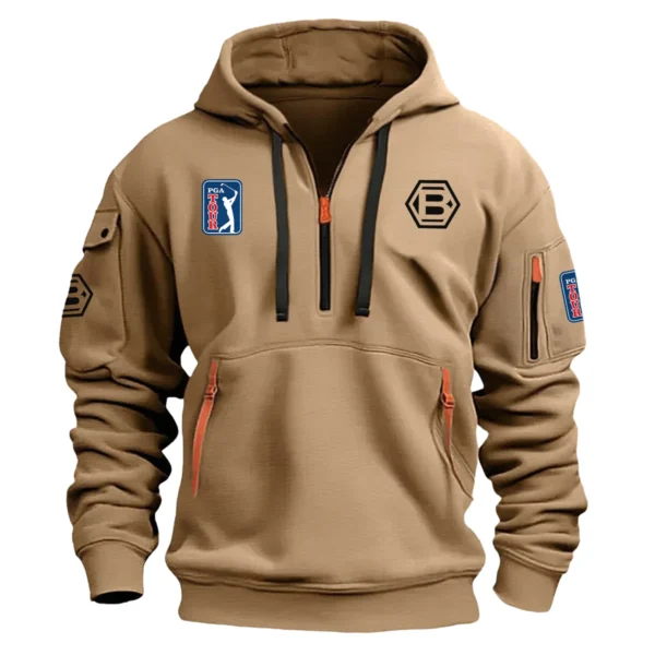 Bettinardi Golf PGA Tour Champions Exclusive Logo Fashion Hoodie Half Zipper HOPGA261124A01BGHHZ - Khaki