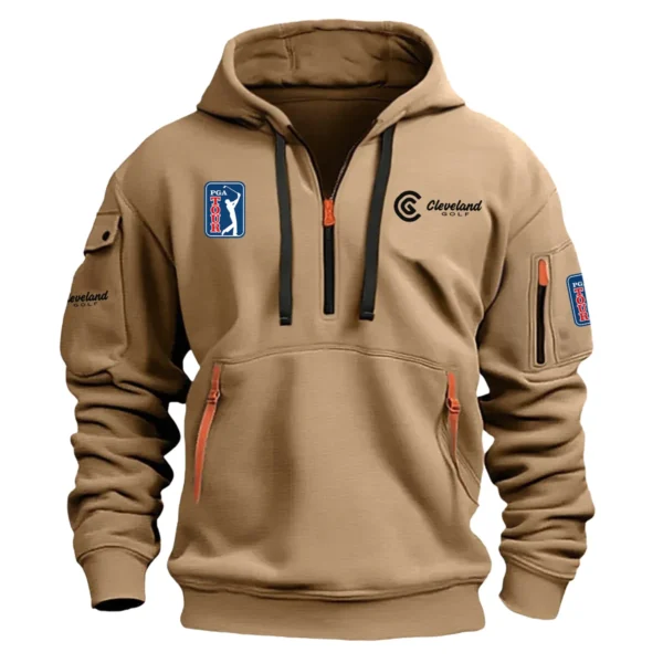 Cleveland Golf PGA Tour Champions Exclusive Logo Fashion Hoodie Half Zipper HOPGA261124A01CLHHZ - Khaki