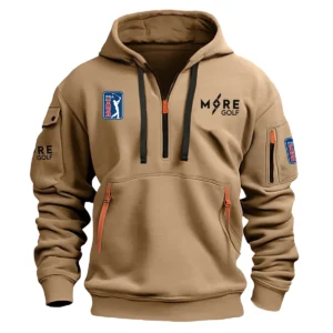 More Golf PGA Tour Champions Exclusive Logo Fashion Hoodie Half Zipper HOPGA261124A01MGHHZ - Khaki