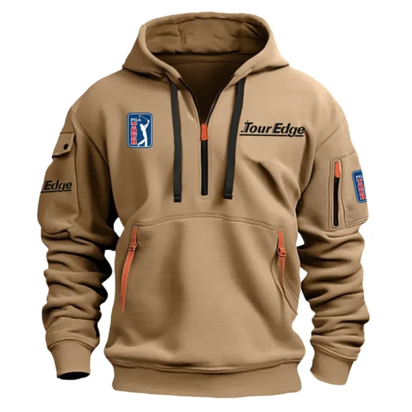 Tour Edge PGA Tour Champions Exclusive Logo Fashion Hoodie Half Zipper HOPGA261124A01TEHHZ - Khaki