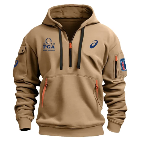 Special Release Asics 2025 PGA Championship Exclusive Logo Fashion Hoodie Half Zipper HOPGC041124A1ASHHZ - Khaki