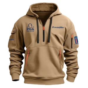 Special Release PowerBilt 2025 PGA Championship Exclusive Logo Fashion Hoodie Half Zipper HOPGC041124A1PBHHZ - Khaki