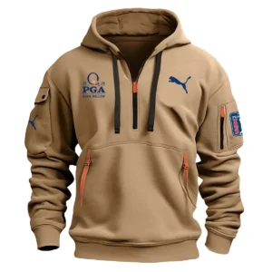 Special Release PUMA Golf 2025 PGA Championship Exclusive Logo Fashion Hoodie Half Zipper HOPGC041124A1PUMHHZ - Khaki