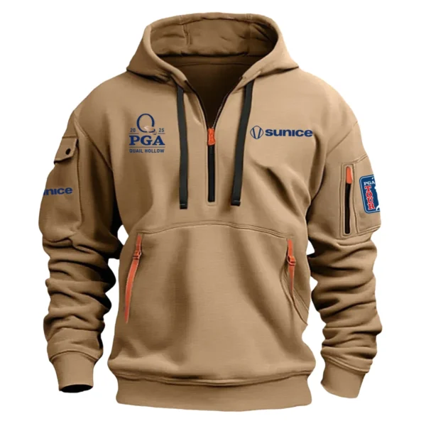 Special Release Sunice Golf 2025 PGA Championship Exclusive Logo Fashion Hoodie Half Zipper HOPGC041124A1SUNHHZ - Khaki