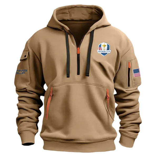 Adams Golf Ryder Cup Exclusive Logo Fashion Hoodie Half Zipper HORC171224A01AGHHZ - Khaki