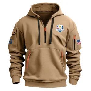 FootJoy Ryder Cup Exclusive Logo Fashion Hoodie Half Zipper HORC171224A01FJHHZ - Khaki