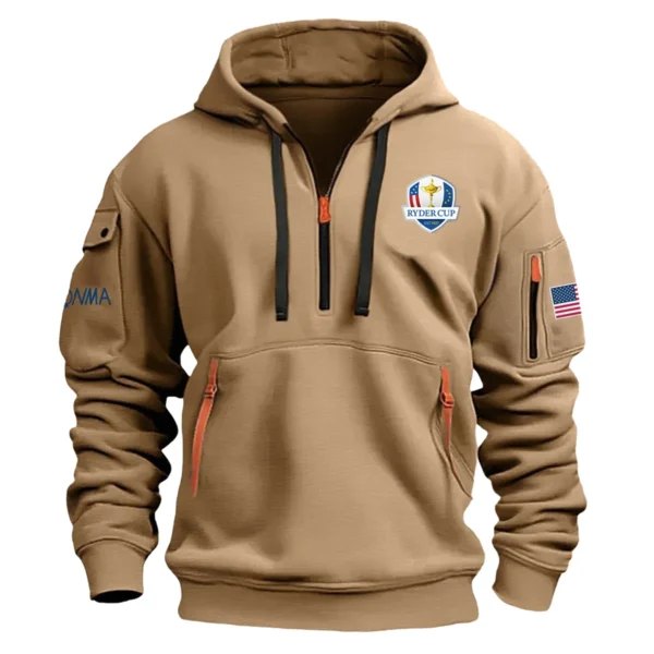 Honma Ryder Cup Exclusive Logo Fashion Hoodie Half Zipper HORC171224A01HOHHZ - Khaki