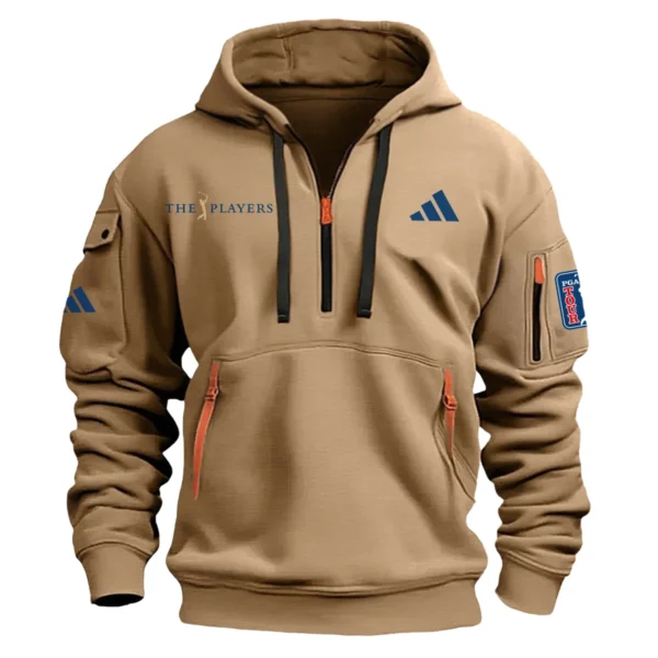 Adidas The Players Championship Exclusive Logo Fashion Hoodie Half Zipper HOTPS101224A01ADHHZ - Khaki