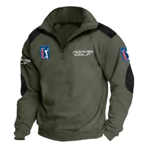 Adams Golf PGA Tour Champions Exclusive Logo Tactical Quarter-Zip Sweatshirt Gift For Loves HO100125A1PGAAG - Military Green