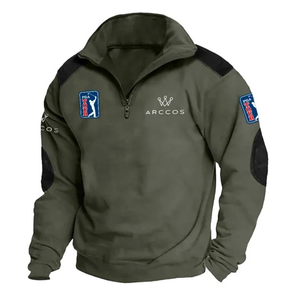 Arccos Golf PGA Tour Champions Exclusive Logo Tactical Quarter-Zip Sweatshirt Gift For Loves HO100125A1PGAAR - Military Green