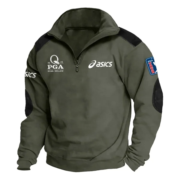 Asics 2025 PGA Championship Exclusive Logo Tactical Quarter-Zip Sweatshirt Gift For Loves HO100125A1PGCAS - Military Green