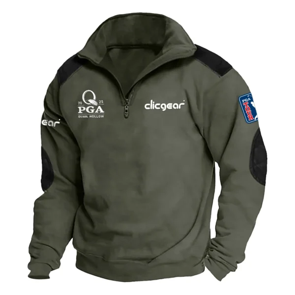 Clicgear 2025 PGA Championship Exclusive Logo Tactical Quarter-Zip Sweatshirt Gift For Loves HO100125A1PGCCLI - Military Green