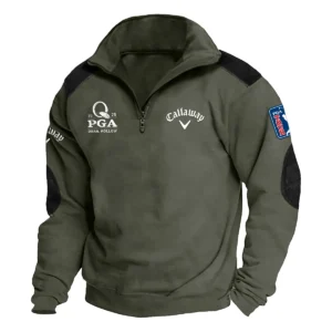 Callaway 2025 PGA Championship Exclusive Logo Tactical Quarter-Zip Sweatshirt Gift For Loves HO100125A1PGCCLW - Military Green