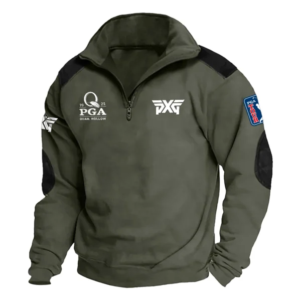 PXG Golf 2025 PGA Championship Exclusive Logo Tactical Quarter-Zip Sweatshirt Gift For Loves HO100125A1PGCPXG - Military Green