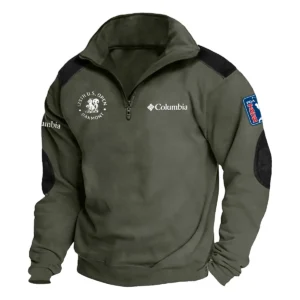 Columbia 125th U.S. Open Exclusive Logo Tactical Quarter-Zip Sweatshirt Gift For Loves HO100125A1USGCOL - Military Green