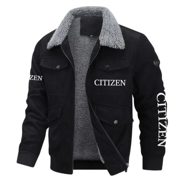 Citizen Exclusive LogoThickened Corduroy Jacket Carpenter QTCAP020125A01CI - Black