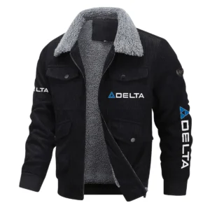 Delta Power Equipment Exclusive LogoThickened Corduroy Jacket Carpenter QTCAP020125A01DPE - Black