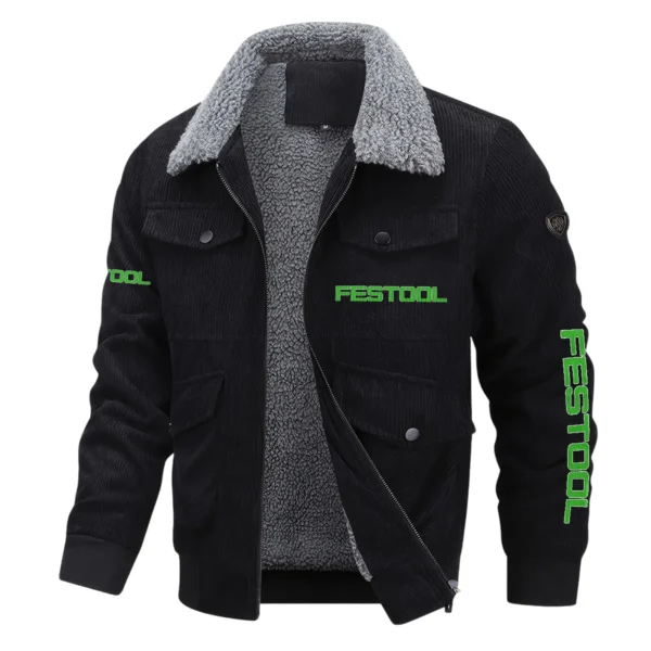 Festool Exclusive LogoThickened Corduroy Jacket Carpenter QTCAP020125A01FES - Black