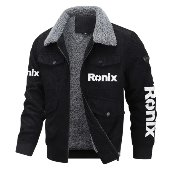 Ronix Exclusive LogoThickened Corduroy Jacket Carpenter QTCAP020125A01RO - Black