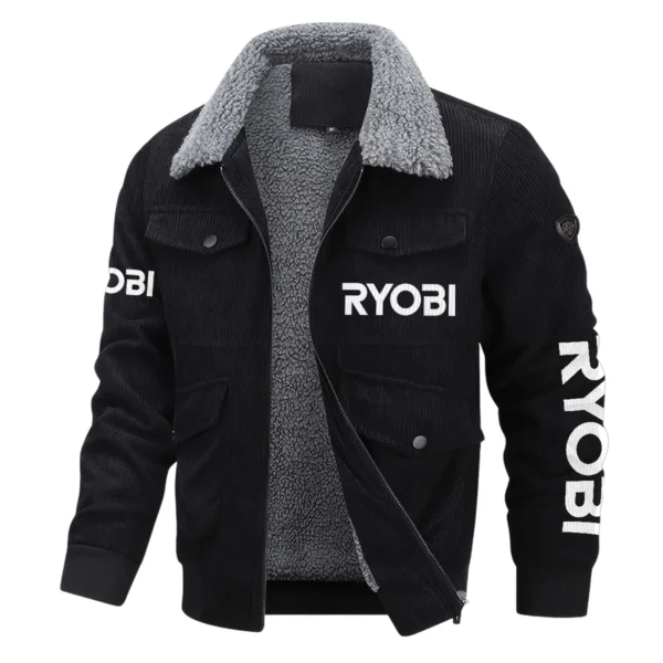 Ryobi Exclusive LogoThickened Corduroy Jacket Carpenter QTCAP020125A01RY - Black