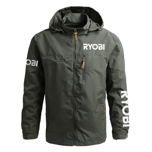 Ryobi Exclusive Logo Waterproof Outdoor Jacket Carpenter QTCAP311224A2RY - Army Green