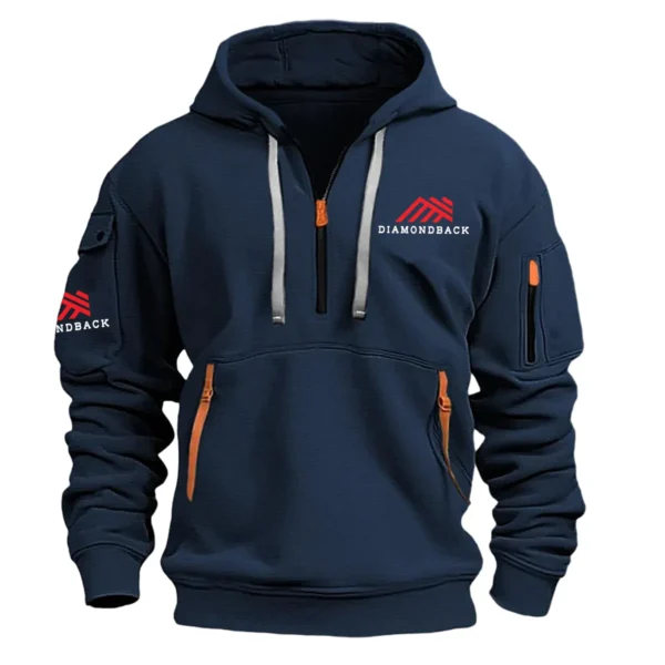 Diamondback Exclusive Logo Hoodie Half Zipper Carpenter Fans Loves QTCAP020125A02DIA - Navy