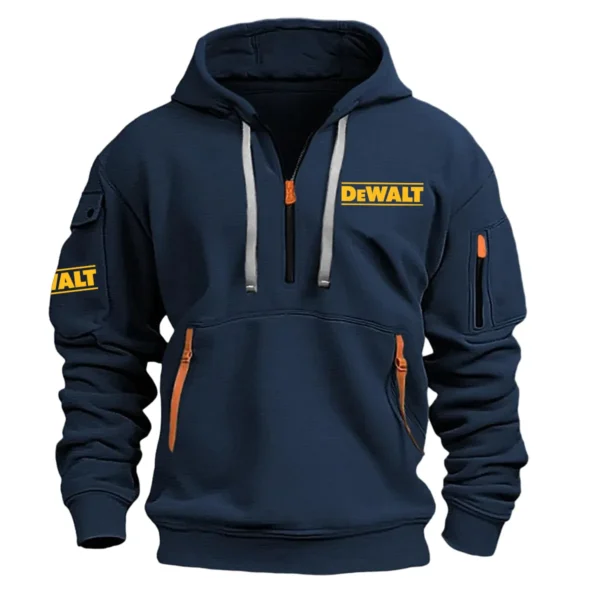 DeWalt Exclusive Logo Hoodie Half Zipper Carpenter Fans Loves QTCAP020125A02DW - Navy