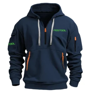 Festool Exclusive Logo Hoodie Half Zipper Carpenter Fans Loves QTCAP020125A02FES - Navy