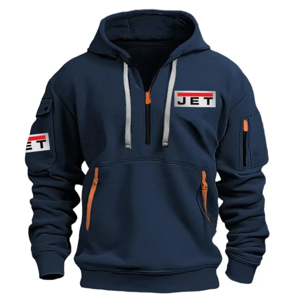 Jet Tools Exclusive Logo Hoodie Half Zipper Carpenter Fans Loves QTCAP020125A02JT - Navy