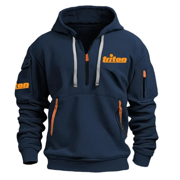 Triton Tools Exclusive Logo Hoodie Half Zipper Carpenter Fans Loves QTCAP020125A02TT - Navy