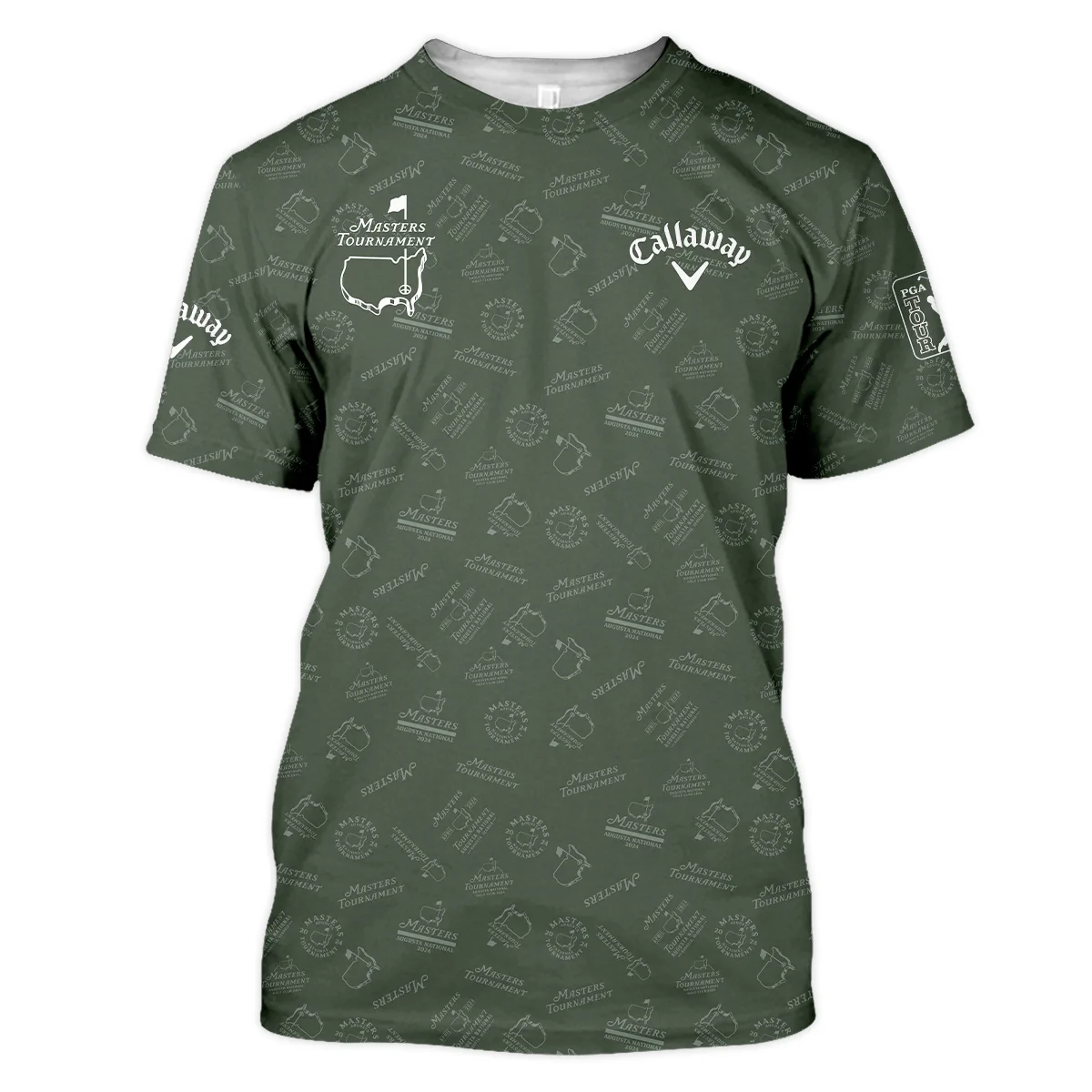 2024 Golf Pattern Masters Tournament Callaway Unisex T-Shirt Dark Green Pattern All Over Print T-Shirt