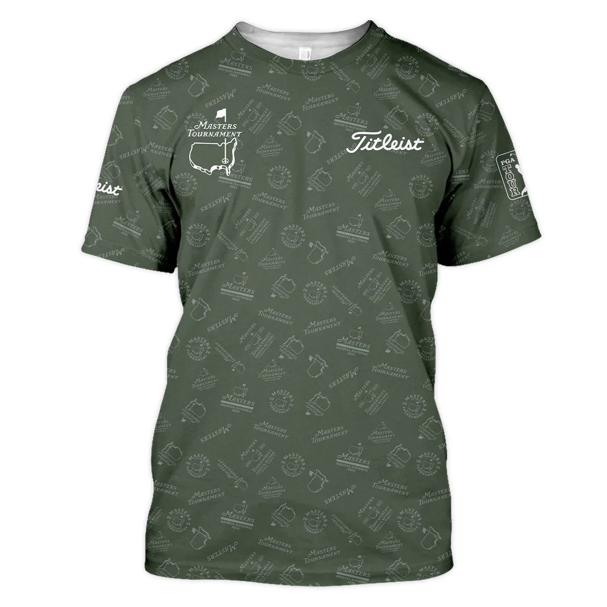 2024 Golf Pattern Masters Tournament Titleist Unisex T-Shirt Dark Green Pattern All Over Print T-Shirt