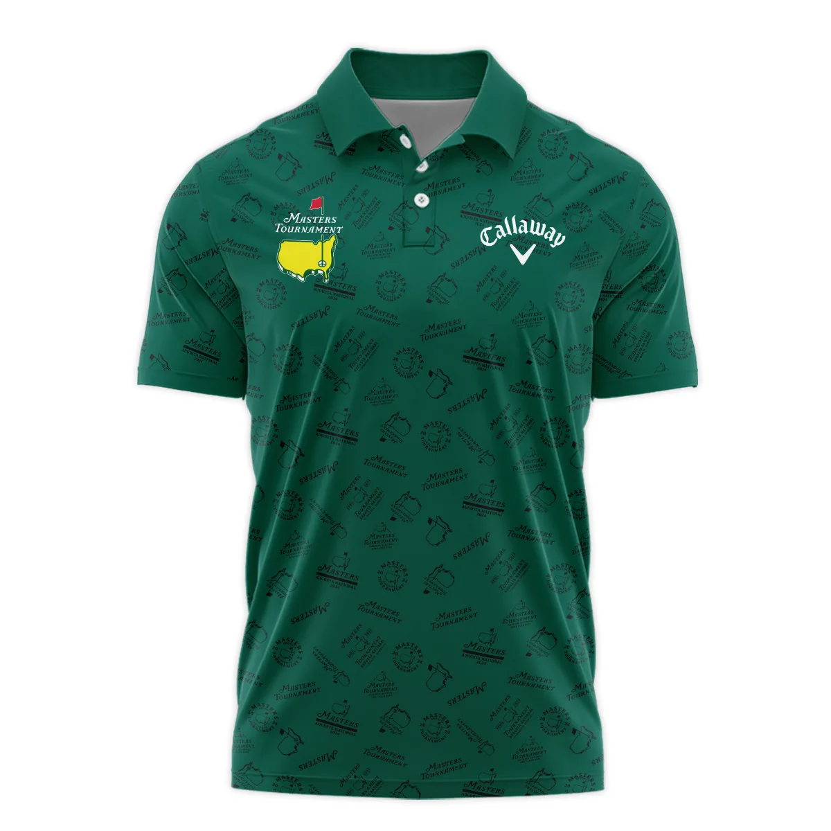 2024 Masters Tournament Callaway Polo Shirt Sports Green Color Pattern All Over Print Polo Shirt For Men