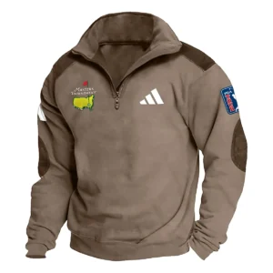 Adidas Masters Tournament Exclusive Logo Tactical Quarter-Zip Sweatshirt Gift For Loves HO100125A1MTAD - Brown