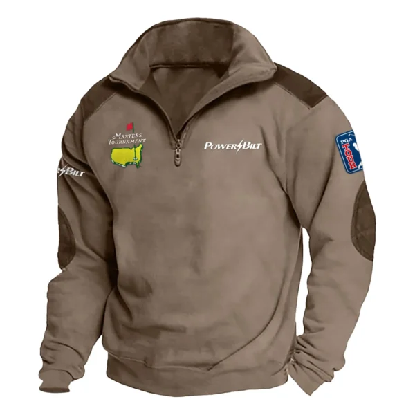 PowerBilt Masters Tournament Exclusive Logo Tactical Quarter-Zip Sweatshirt Gift For Loves HO100125A1MTPB - Brown