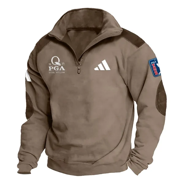 Adidas 2025 PGA Championship Exclusive Logo Tactical Quarter-Zip Sweatshirt Gift For Loves HO100125A1PGCAD - Brown